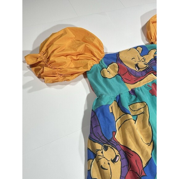 VTG 90s Disney Winnie Pooh Bed Sheets Colorful Dress Puff Sleeve Womens XXL READ - Picture 5 of 16